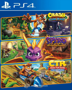 7 JUEGOS EN 1 Crash Bandicoot N Sane Trilogy + Spyro Reignited Trilogy + Crash Team Racing Nitro Fueled PS4