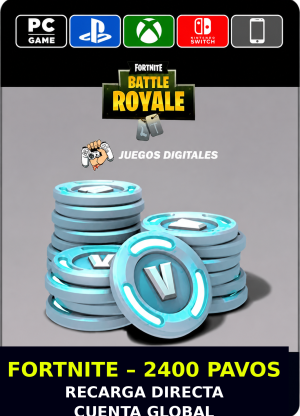 Fortnite: 2400 Pavos V-Bucks GLOBAL